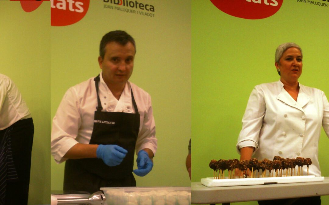 3 cocineros del km0 de Tierras de Lleida realizan un show cooking en la feria del melón de Artesa.