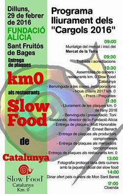 Nota de Premsa: 65 RESTAURANTS CATALANS KM0-SLOW FOOD 2016